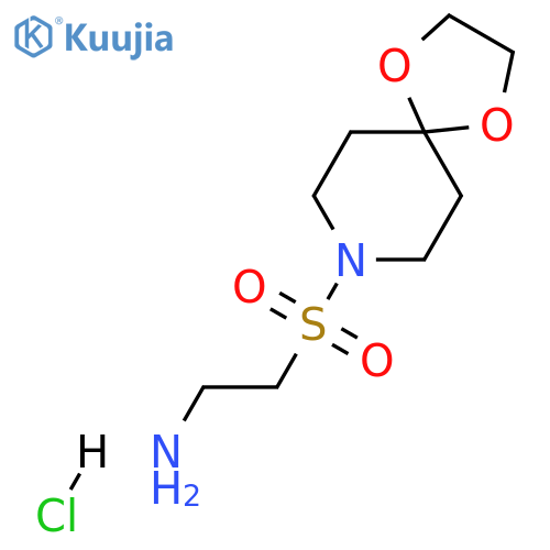 2-{1,4-Dioxa-8-azaspiro4.5decane-8-sulfonyl}ethan-1-amine Hydrochloride structure