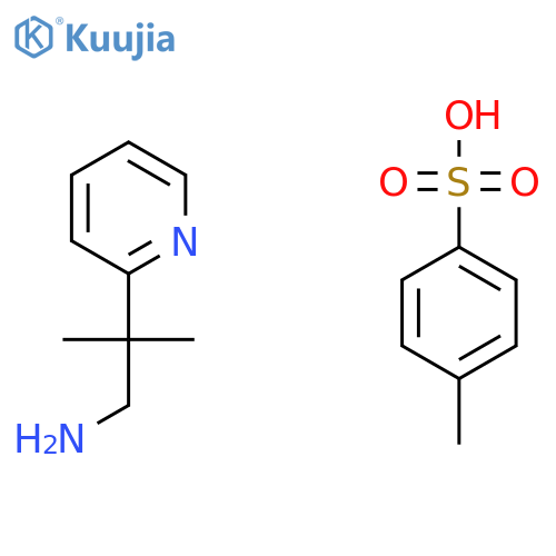 2-methyl-2-(pyridin-2-yl)propan-1-amine, 4-methylbenzene-1-sulfonic acid structure