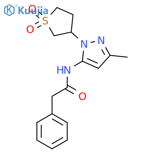 N-1-(1,1-dioxo-1lambda6-thiolan-3-yl)-3-methyl-1H-pyrazol-5-yl-2-phenylacetamide structure