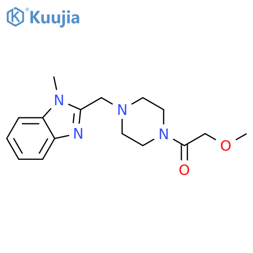 2-methoxy-1-{4-[(1-methyl-1H-1,3-benzodiazol-2-yl)methyl]piperazin-1-yl}ethan-1-one structure