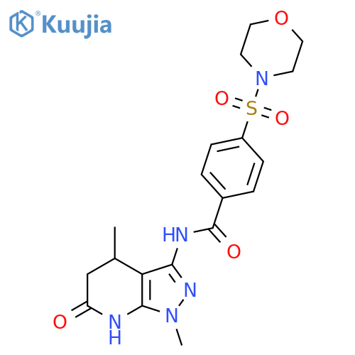 N-{1,4-dimethyl-6-oxo-1H,4H,5H,6H,7H-pyrazolo3,4-bpyridin-3-yl}-4-(morpholine-4-sulfonyl)benzamide structure