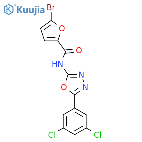 5-bromo-N-5-(3,5-dichlorophenyl)-1,3,4-oxadiazol-2-ylfuran-2-carboxamide structure