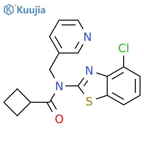N-(4-chloro-1,3-benzothiazol-2-yl)-N-(pyridin-3-yl)methylcyclobutanecarboxamide structure