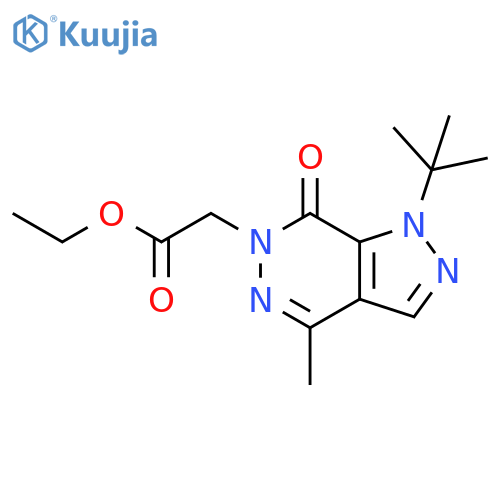ethyl 2-{1-tert-butyl-4-methyl-7-oxo-1H,6H,7H-pyrazolo[3,4-d]pyridazin-6-yl}acetate structure