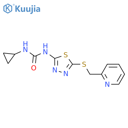 3-cyclopropyl-1-(5-{[(pyridin-2-yl)methyl]sulfanyl}-1,3,4-thiadiazol-2-yl)urea structure