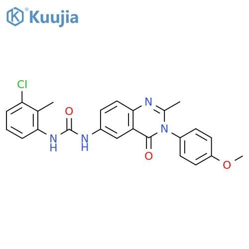 1-(3-chloro-2-methylphenyl)-3-3-(4-methoxyphenyl)-2-methyl-4-oxo-3,4-dihydroquinazolin-6-ylurea structure