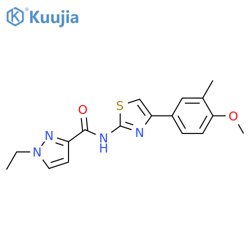 1-ethyl-N-4-(4-methoxy-3-methylphenyl)-1,3-thiazol-2-yl-1H-pyrazole-3-carboxamide structure