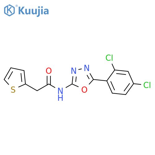 N-[5-(2,4-dichlorophenyl)-1,3,4-oxadiazol-2-yl]-2-(thiophen-2-yl)acetamide structure