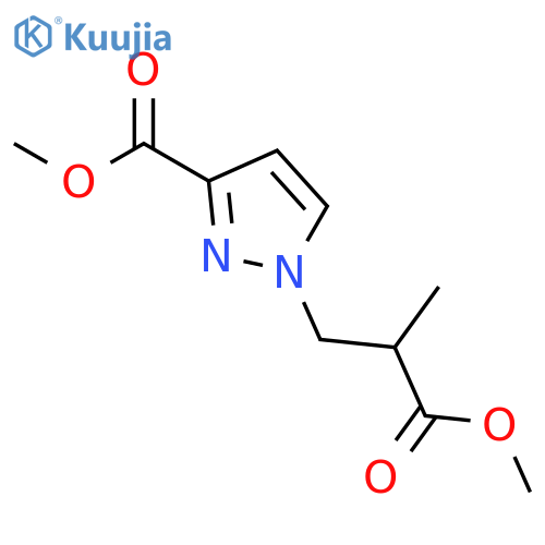 methyl 1-(3-methoxy-2-methyl-3-oxopropyl)-1H-pyrazole-3-carboxylate structure