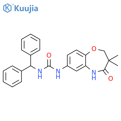 3-(3,3-dimethyl-4-oxo-2,3,4,5-tetrahydro-1,5-benzoxazepin-7-yl)-1-(diphenylmethyl)urea structure