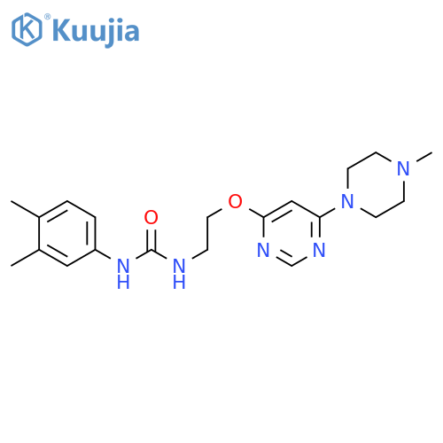 1-(3,4-dimethylphenyl)-3-(2-{6-(4-methylpiperazin-1-yl)pyrimidin-4-yloxy}ethyl)urea structure