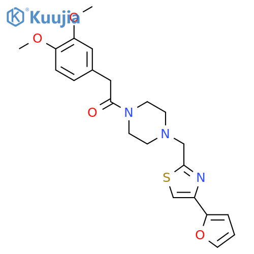 2-(3,4-dimethoxyphenyl)-1-(4-{4-(furan-2-yl)-1,3-thiazol-2-ylmethyl}piperazin-1-yl)ethan-1-one structure