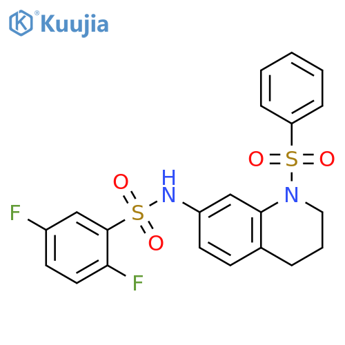 N-[1-(benzenesulfonyl)-1,2,3,4-tetrahydroquinolin-7-yl]-2,5-difluorobenzene-1-sulfonamide structure