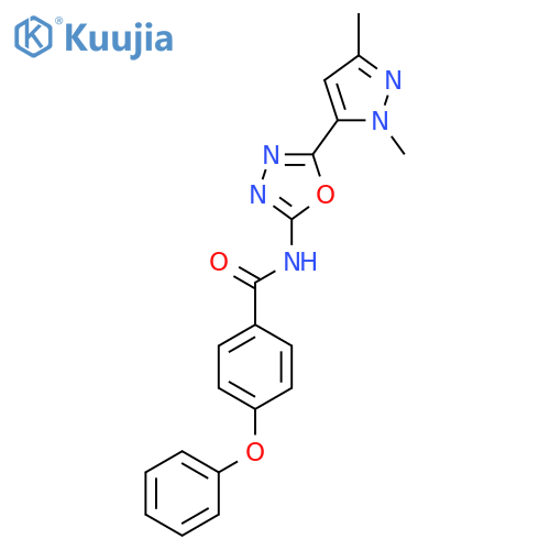 N-5-(1,3-dimethyl-1H-pyrazol-5-yl)-1,3,4-oxadiazol-2-yl-4-phenoxybenzamide structure