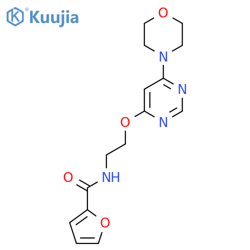 N-(2-{6-(morpholin-4-yl)pyrimidin-4-yloxy}ethyl)furan-2-carboxamide structure