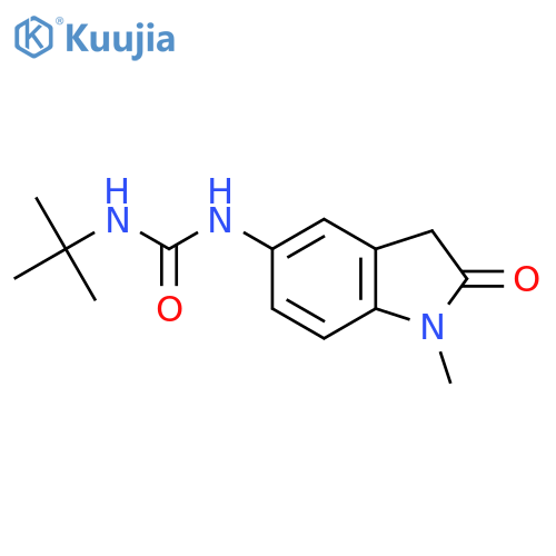 3-tert-butyl-1-(1-methyl-2-oxo-2,3-dihydro-1H-indol-5-yl)urea structure