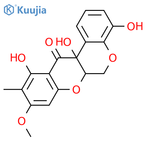 [1]Benzopyrano[3,4-b][1]benzopyran-12(6H)-one,6a,12a-dihydro-4,11,12a-trihydroxy-9-methoxy-10-methyl-, (6aR,12aS)-rel-(-)- structure