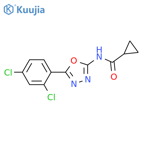N-5-(2,4-dichlorophenyl)-1,3,4-oxadiazol-2-ylcyclopropanecarboxamide structure