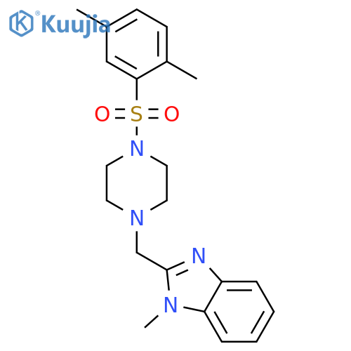 2-{[4-(2,5-dimethylbenzenesulfonyl)piperazin-1-yl]methyl}-1-methyl-1H-1,3-benzodiazole structure