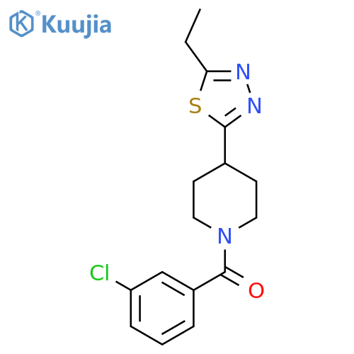 1-(3-chlorobenzoyl)-4-(5-ethyl-1,3,4-thiadiazol-2-yl)piperidine structure