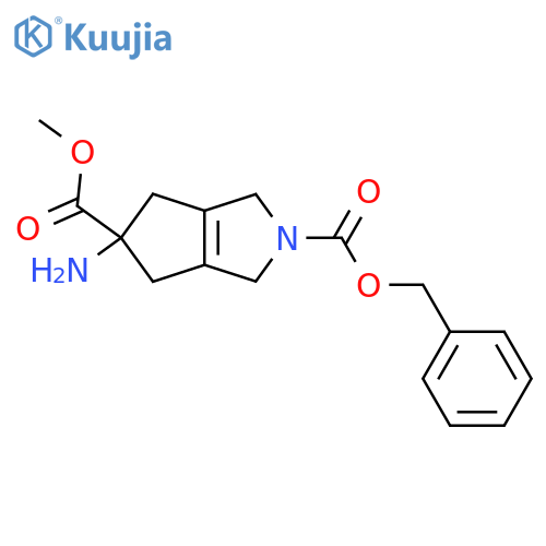 2-benzyl 5-methyl 5-amino-1H,2H,3H,4H,5H,6H-cyclopentacpyrrole-2,5-dicarboxylate structure