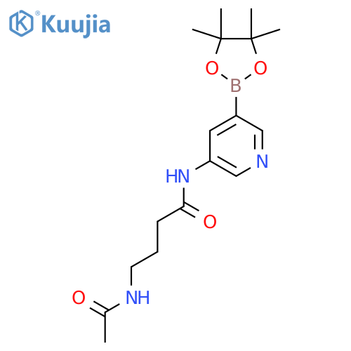 4-Acetamido-N-[5-(4,4,5,5-tetramethyl-1,3,2-dioxaborolan-2-yl)pyridin-3-yl]butanamide structure