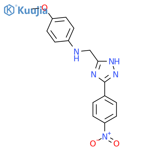 4-Methoxy-N-((5-(4-nitrophenyl)-1H-1,2,4-triazol-3-yl)methyl)aniline structure