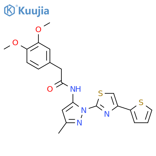 2-(3,4-dimethoxyphenyl)-N-{3-methyl-1-4-(thiophen-2-yl)-1,3-thiazol-2-yl-1H-pyrazol-5-yl}acetamide structure