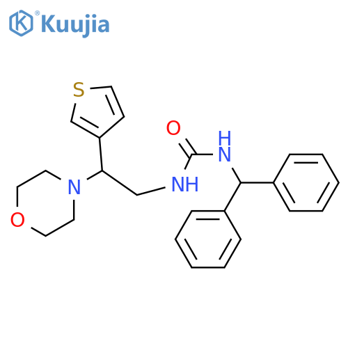 1-(diphenylmethyl)-3-2-(morpholin-4-yl)-2-(thiophen-3-yl)ethylurea structure