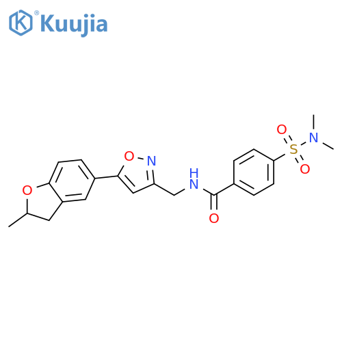 4-(dimethylsulfamoyl)-N-{5-(2-methyl-2,3-dihydro-1-benzofuran-5-yl)-1,2-oxazol-3-ylmethyl}benzamide structure