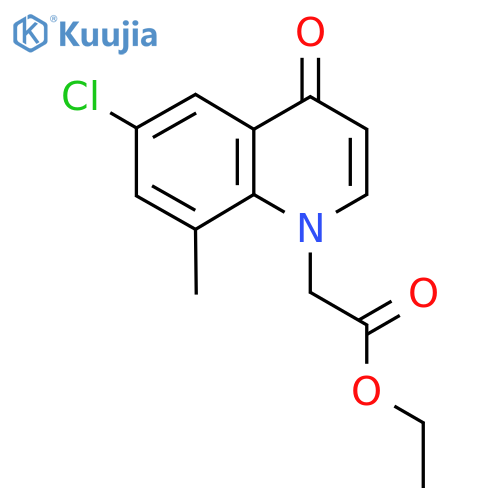 (6-Chloro-8-methyl-4-oxo-4H-quinolin-1-yl)-acetic acid ethyl ester structure