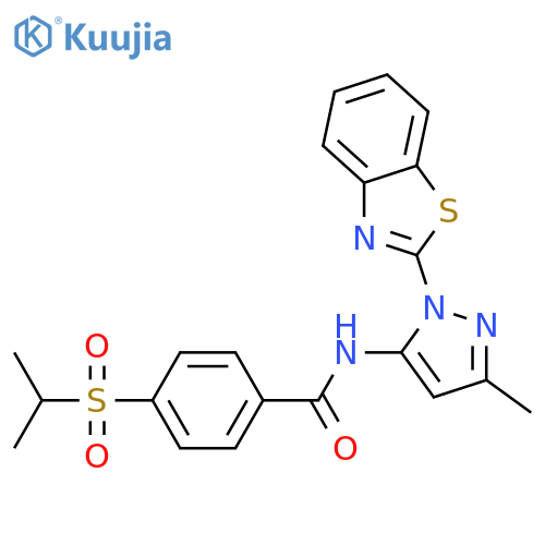 N-1-(1,3-benzothiazol-2-yl)-3-methyl-1H-pyrazol-5-yl-4-(propane-2-sulfonyl)benzamide structure