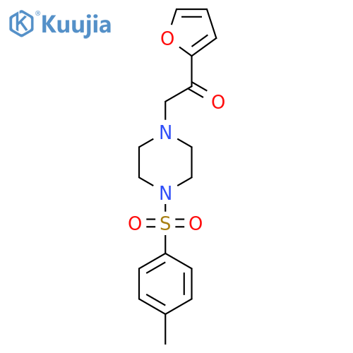 1-(furan-2-yl)-2-4-(4-methylbenzenesulfonyl)piperazin-1-ylethan-1-one structure