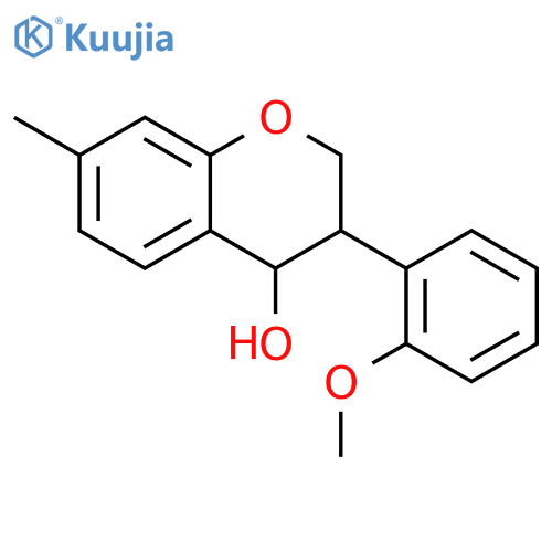 (3R,4S)-3-(2-methoxyphenyl)-7-methyl-3,4-dihydro-2H-chromen-4-ol structure