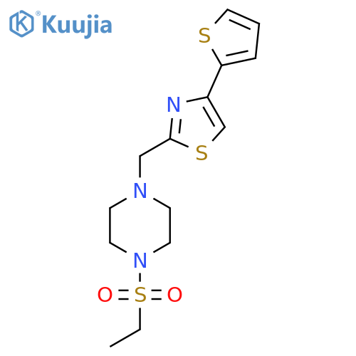 1-(ethanesulfonyl)-4-{4-(thiophen-2-yl)-1,3-thiazol-2-ylmethyl}piperazine structure