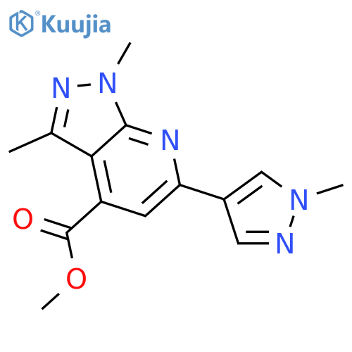 methyl 1,3-dimethyl-6-(1-methyl-1H-pyrazol-4-yl)-1H-pyrazolo[3,4-b]pyridine -4-carboxylate structure