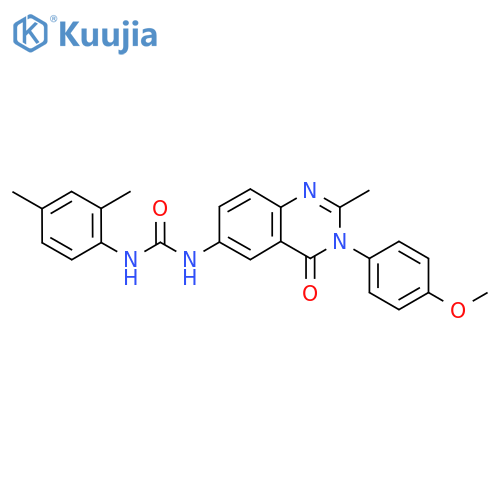 1-(2,4-dimethylphenyl)-3-3-(4-methoxyphenyl)-2-methyl-4-oxo-3,4-dihydroquinazolin-6-ylurea structure