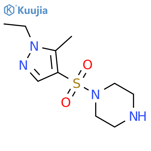 1-(1-ethyl-5-methyl-1H-pyrazol-4-yl)sulfonylpiperazine structure