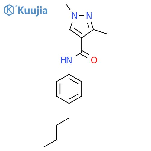 N-(4-butylphenyl)-1,3-dimethyl-1H-pyrazole-4-carboxamide structure