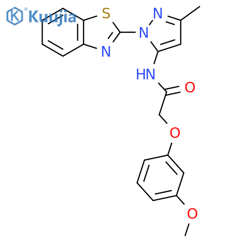 N-1-(1,3-benzothiazol-2-yl)-3-methyl-1H-pyrazol-5-yl-2-(3-methoxyphenoxy)acetamide structure