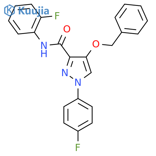 4-(benzyloxy)-N-(2-fluorophenyl)-1-(4-fluorophenyl)-1H-pyrazole-3-carboxamide structure
