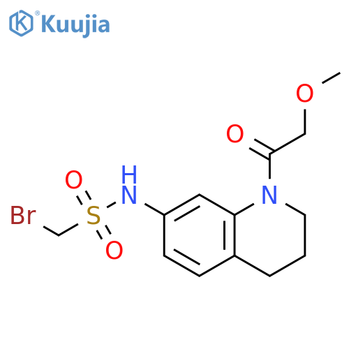 1-bromo-N-[1-(2-methoxyacetyl)-1,2,3,4-tetrahydroquinolin-7-yl]methanesulfonamide structure