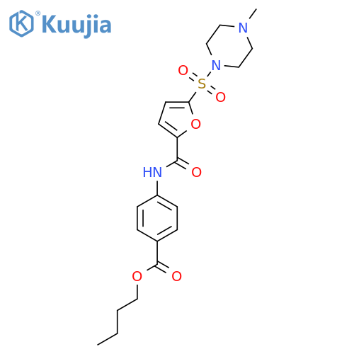butyl 4-{5-(4-methylpiperazin-1-yl)sulfonylfuran-2-amido}benzoate structure