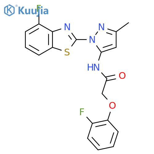 N-1-(4-fluoro-1,3-benzothiazol-2-yl)-3-methyl-1H-pyrazol-5-yl-2-(2-fluorophenoxy)acetamide structure