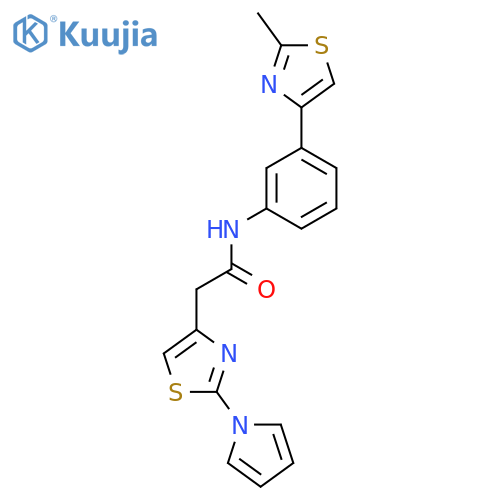 N-3-(2-methyl-1,3-thiazol-4-yl)phenyl-2-2-(1H-pyrrol-1-yl)-1,3-thiazol-4-ylacetamide structure