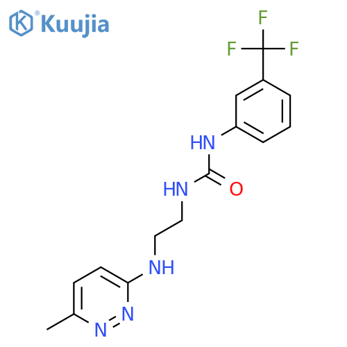 3-{2-(6-methylpyridazin-3-yl)aminoethyl}-1-3-(trifluoromethyl)phenylurea structure