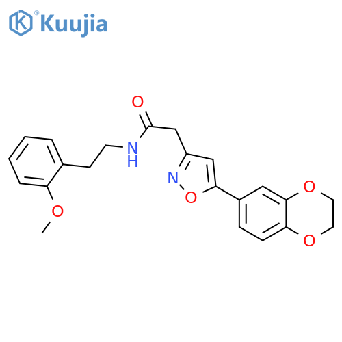 2-5-(2,3-dihydro-1,4-benzodioxin-6-yl)-1,2-oxazol-3-yl-N-2-(2-methoxyphenyl)ethylacetamide structure