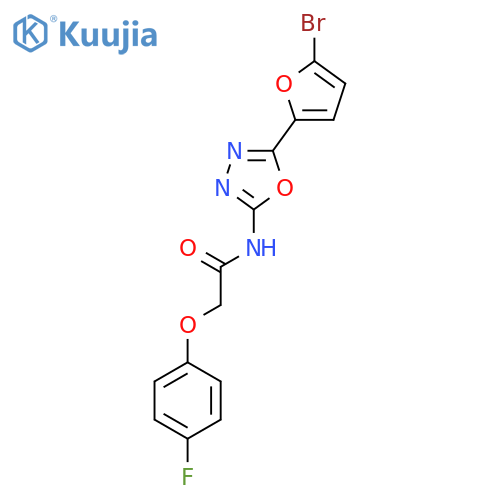 N-5-(5-bromofuran-2-yl)-1,3,4-oxadiazol-2-yl-2-(4-fluorophenoxy)acetamide structure