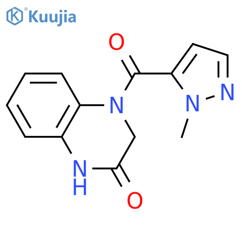 4-(1-methyl-1H-pyrazole-5-carbonyl)-1,2,3,4-tetrahydroquinoxalin-2-one structure