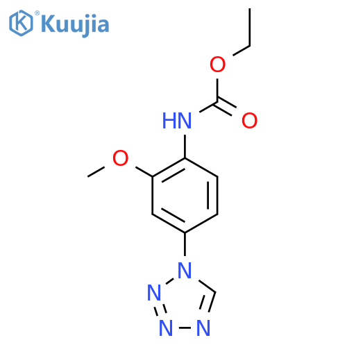 Ethyl 2-methoxy-4-(1H-tetrazol-1-yl)phenylcarbamate structure